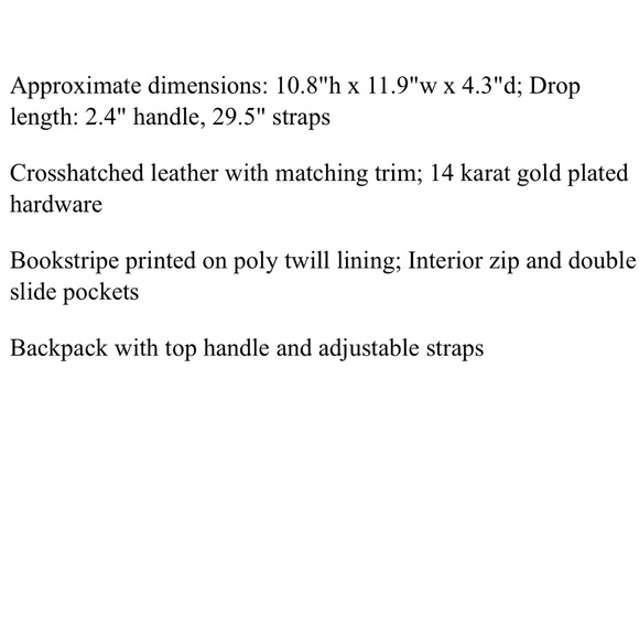 ♣️♥️KATE SPADE♥️♠️ BACKPACK LEATHER - Picture 5 of 6